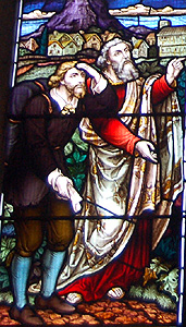 Christian and Evangelist from the south aisle east window February 2012